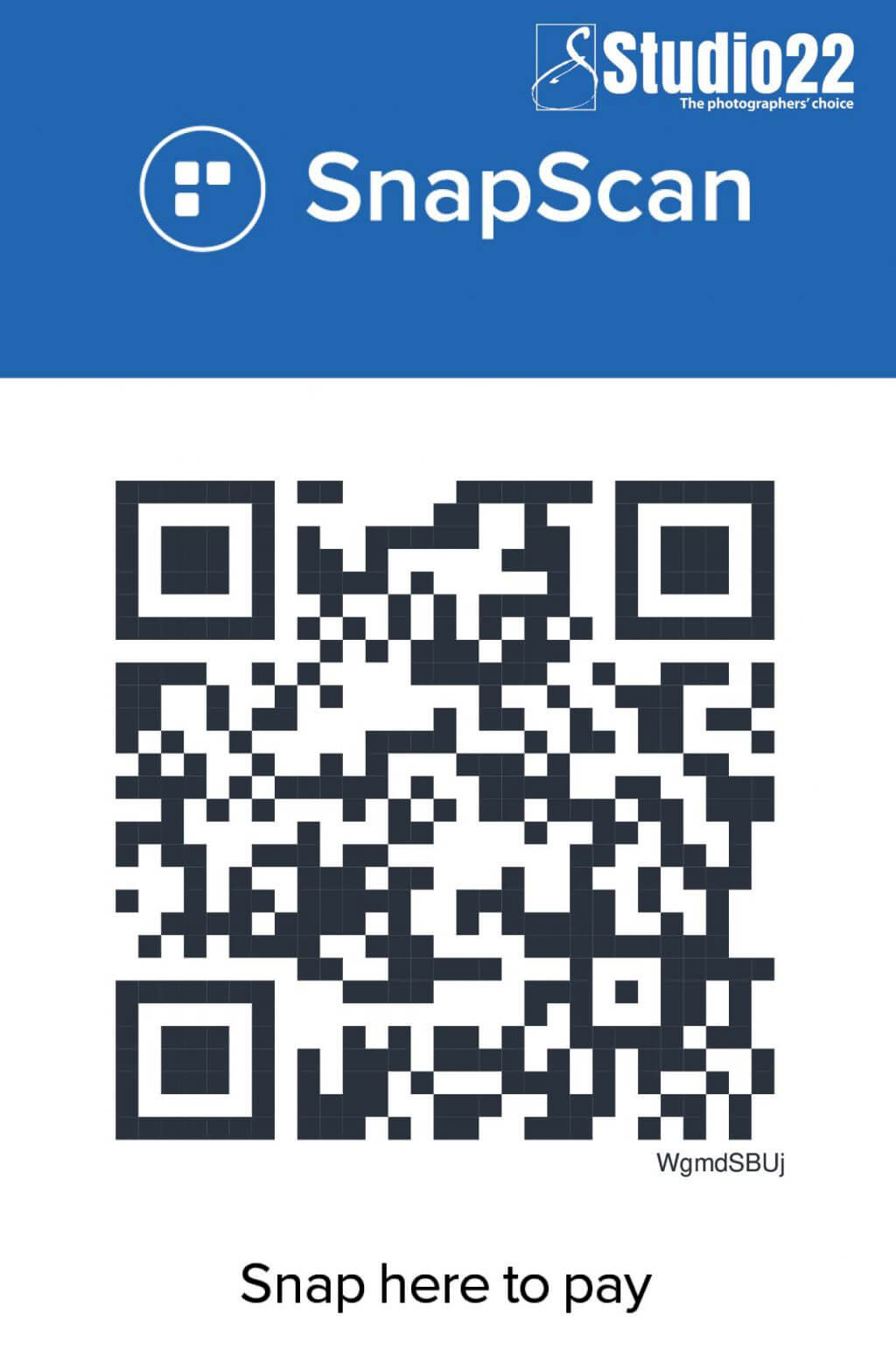 Studio22 SnapScan QR Code